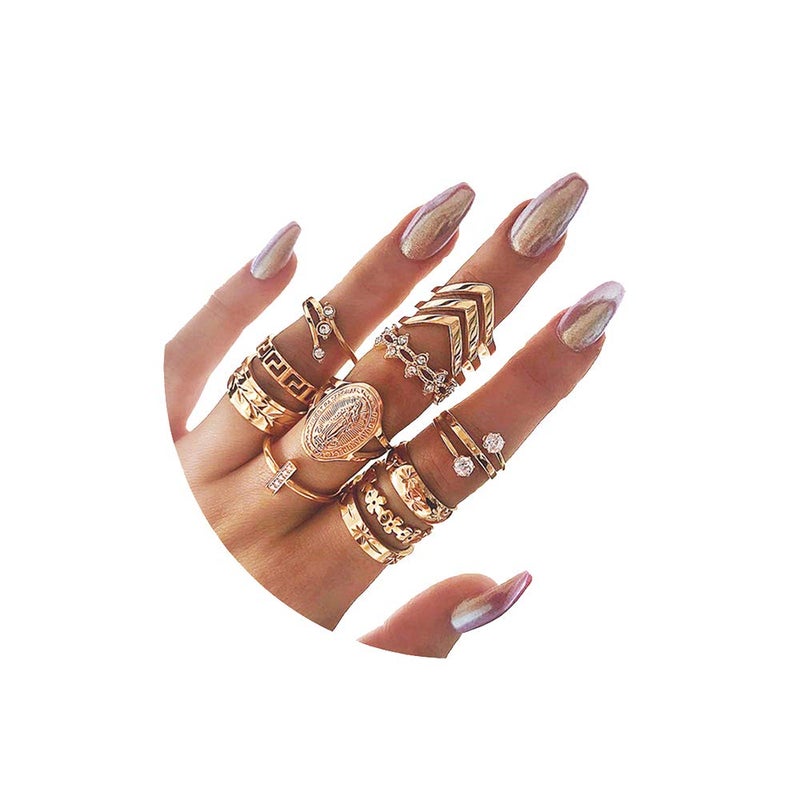CSIYANJRY99 Gold Finger Rings for Women,Gold Knuckle Rings Set for Women Boho Vintage Finger Jewelry Stackable Midi Rings Multiple Rings Bulk Pack - Image 1